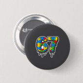 Drip Autism Six Number 67 Seven Crew Ronde Button 5,7 Cm (Voorkant /achterkant)