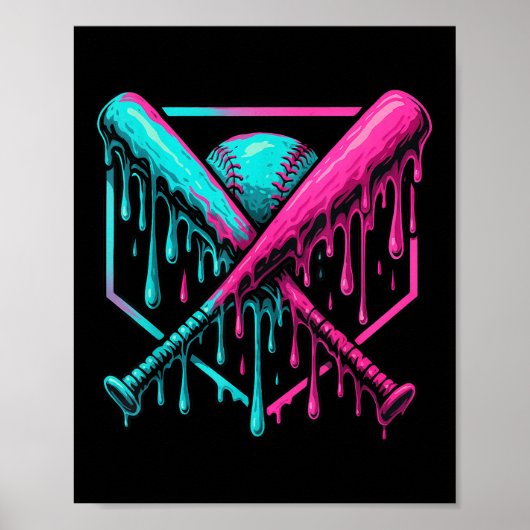 Drip Boys Baseball en Bat Poster (Voorkant)
