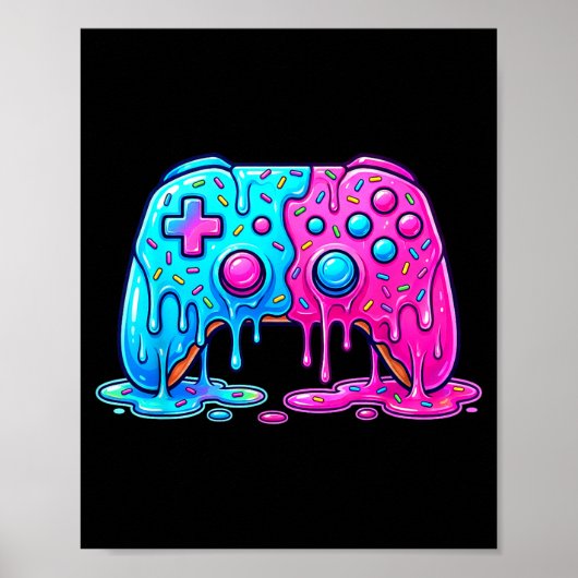 Drip Gamer Controller Boys Video Game Retro Gaming Poster (Voorkant)