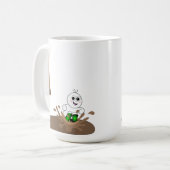 Drip Guy Splashing in Coffee Puddle Koffiemok (Voorkant links)