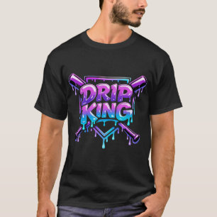Drip King Baseball Typografie T-shirt