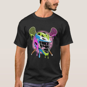Drip Lacrosse Helm met Gekruiste Sticks Cool Lax T-shirt