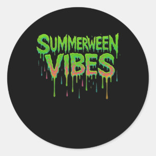 Drip Summerween Vibes Spooky Fun Classic Ronde Sticker