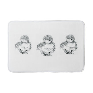 dripende badpen en inktillustratie badmat