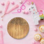 Driping in Gold Honey Glitter Sweet 16 Party Papieren Bordje (Feest)