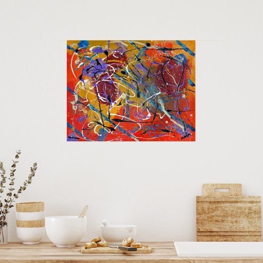 Drippal Play Abstract Art Poster (Keuken)