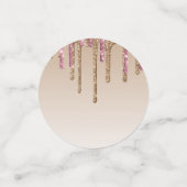 Drippende Glitter Roze Roze Goud Meisjes BEDANKT Confetti (Kleine voorkant)