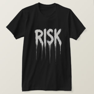 Drippende Verf RISICO Grunge Typografie Streetwear T-shirt