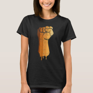 Drippin Melanin Zwarte Vuist Afro-Amerikaanse Gesc T-shirt