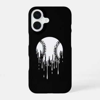 Dripping Baseball Design for Bold Sports Fans iPhone 16 Hoesje