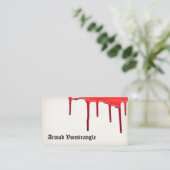 Dripping Blood Horror QR-code Visitekaartje (Staand voorkant)
