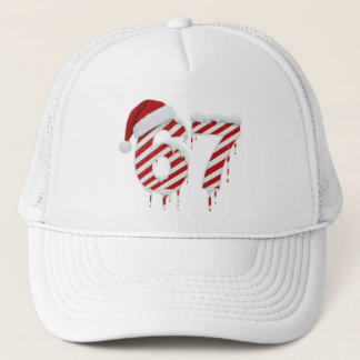 Dripping Candy Cane 67 Christmas Stripes Holiday Trucker Pet