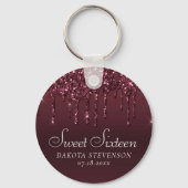 Dripping Chic Glitter | Lavendel Paarse Bruiloft Sleutelhanger (Voorkant)