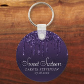 Dripping Chic Glitter | Lavendel Paarse Shower Sleutelhanger (Voorkant)