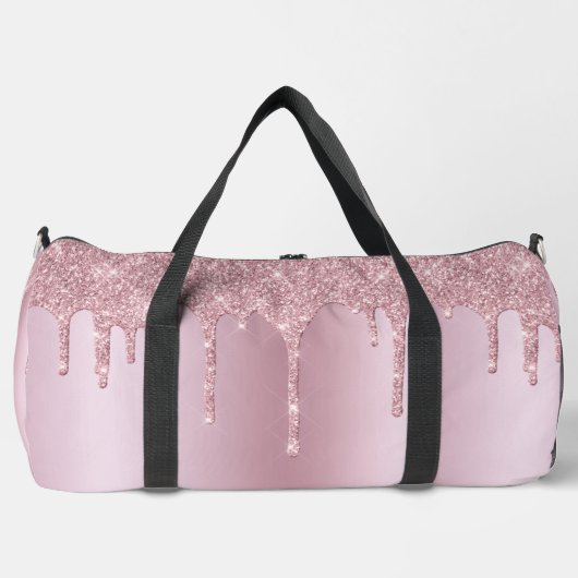 Dripping Glitter Roos Goud Afbeelding Girly Plunjezak (Voorkant)