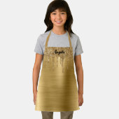 Dripping Gold Glitter Glam gepersonaliseerd S Schort (Insitu)