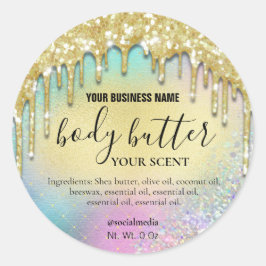 Dripping Gold Glitter Regenboog Body Butter Labels