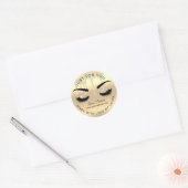 Dripping goud wimpers kroon make-up wimpers gemaak ronde sticker (Envelop)