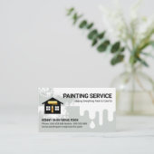Dripping Grey Paint Home Reparaties Visitekaartje (Staand voorkant)