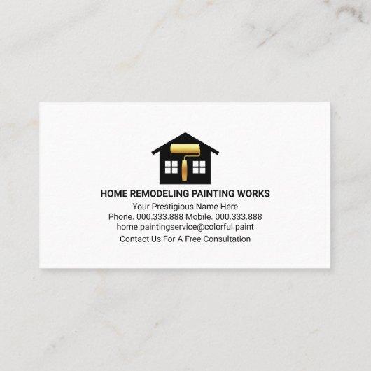 Dripping Grey Paint Home Reparaties Visitekaartje (Achterkant)