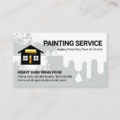 Dripping Grey Paint Home Reparaties Visitekaartje (Voorkant)
