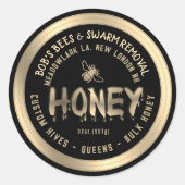 Dripping Honing Custom Hives Zwerm Verwijdering Qu Ronde Sticker (Voorkant)