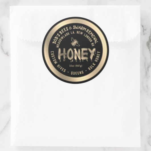 Dripping Honing Custom Hives Zwerm Verwijdering Qu Ronde Sticker (Tas)