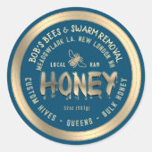 Dripping Honing Custom Hives Zwerm Verwijdering Qu Ronde Sticker (Voorkant)