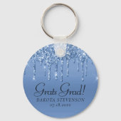 Dripping Ice Blue Glitter | Glam Afstuderen Sleutelhanger (Voorkant)