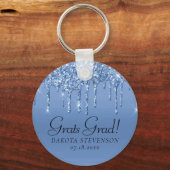 Dripping Ice Blue Glitter | Glam Afstuderen Sleutelhanger (Voorkant)