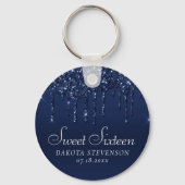 Dripping Ice Blue Glitter | Glam Sweet Sixteen Sleutelhanger (Achterkant)