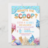Dripping Ice Cream Wat is de Scoop Gender Reveal Kaart (Voorkant)