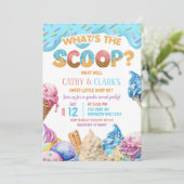 Dripping Ice Cream Wat is de Scoop Gender Reveal Kaart (Staand voorkant)