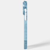 Dripping Ice Glitter | Blauw Faux Sparkle Monogram Case-Mate iPhone Case (Achterkant / Links)