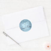 Dripping Ice Glitter | Blue Sparkle Afstuderen Ronde Sticker (Envelop)