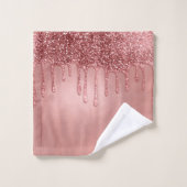 Dripping in Rose Gold Glitter Pretty Pink Drips (Gant de toilette)