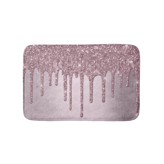 Dripping Mauve Glitter | Dusty Pink Melt Shimmer Badmat (Voorkant)