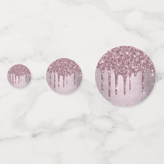 Dripping Mauve Glitter | Dusty Pink Melt Shimmer Confetti (Voorkanten)