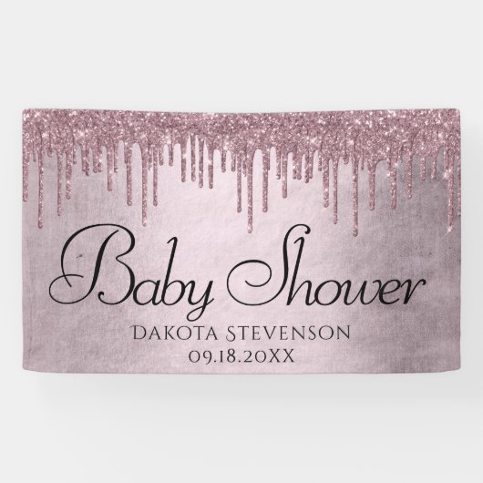 Dripping Mauve Glitter | Dusty Pink Melt Shower Spandoek (Horizontaal)