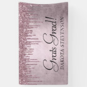 Dripping Mauve Glitter | Stoffig roze Afstuderen Spandoek (Verticaal)