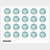 Dripping Mint Glitter | Aqua Blauwgroen Ice Afstud Ronde Sticker (Vel)