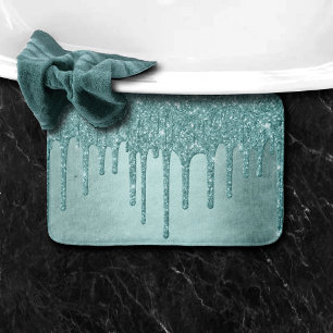 Dripping Mint Glitter Aqua Blauwgroen smelten Po Badmat