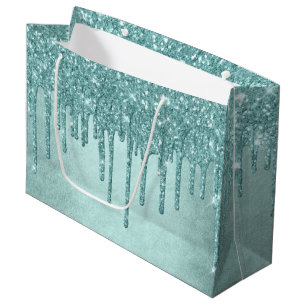 Dripping Mint Glitter Aqua Blauwgroen smelten Po Groot Cadeauzakje