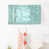 Dripping Mint Glitter | Aqua Blauwgroen Sweet Sixt Spandoek (Insitu)