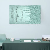 Dripping Mint Glitter | Aqua Blauwgroen Sweet Sixt Spandoek (Beurs)