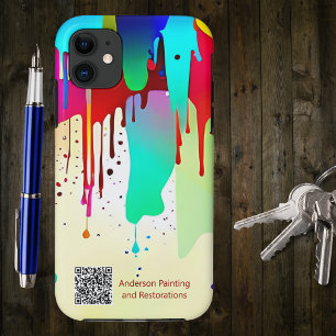 Dripping Paint Business of persoonlijke QR-code iPhone 11 Hoesje