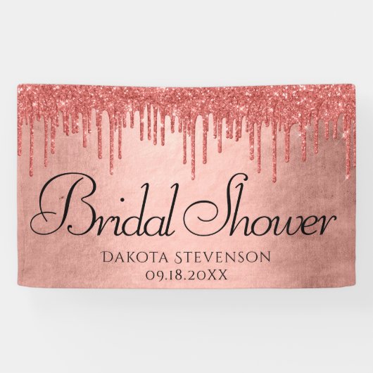 Dripping Peach Glitter | Terra Cotta Koraaldouche Spandoek (Horizontaal)