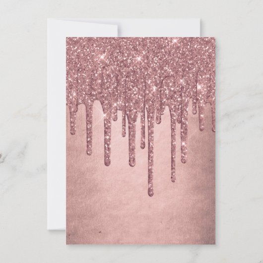 Dripping Peach Glitter | Terra Cotta Quinceanera Kaart (Achterkant)