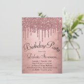 Dripping Peach Glitter | Terra Cotta Verjaardag Kaart (Staand voorkant)