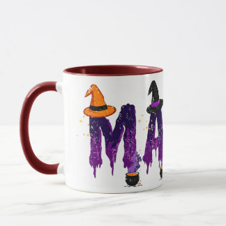Dripping Purple and Black Mama Witch Hat and Pots Mok